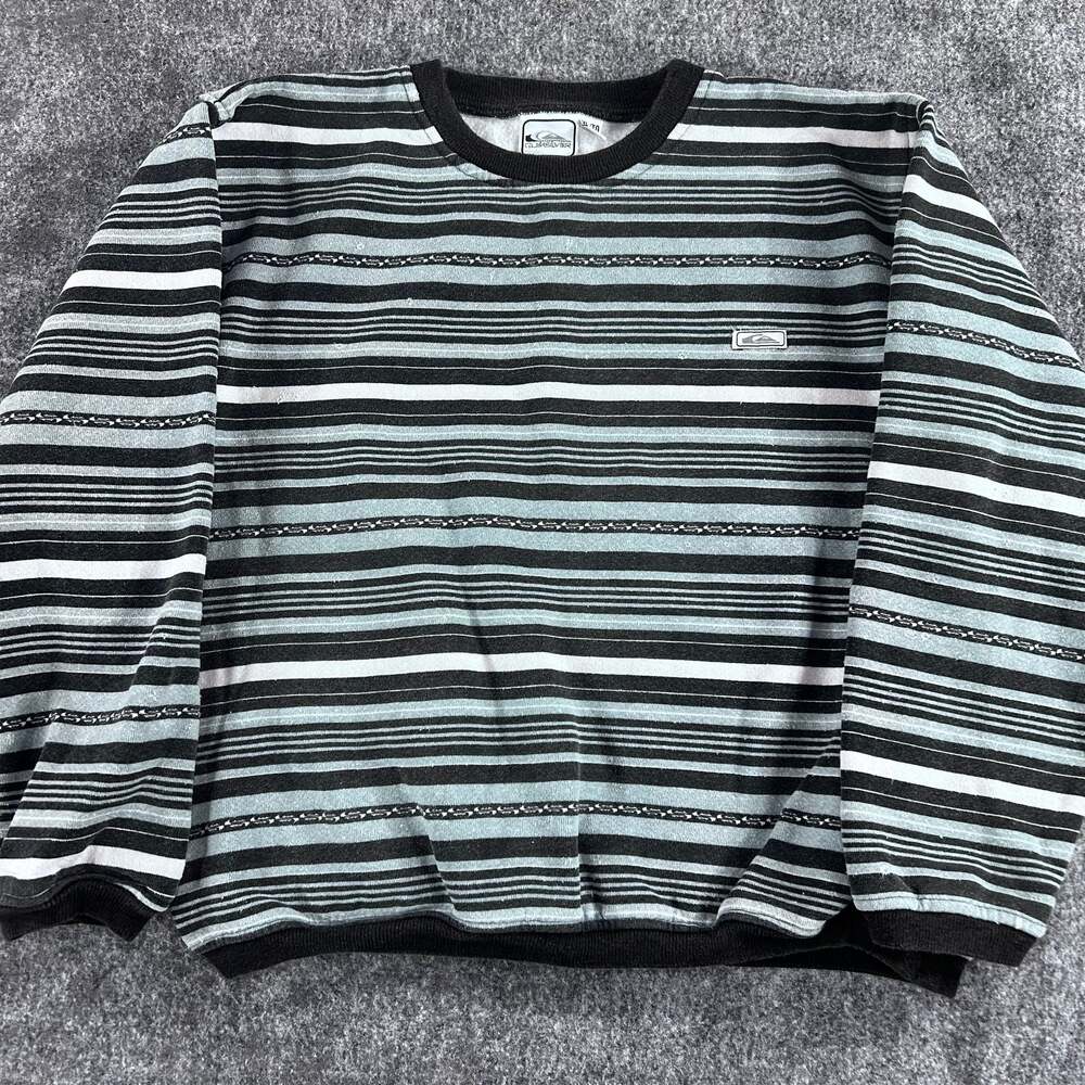 VTG 90’s Quiksilver Stripe Color abstract pattern Surf Crewneck Youth XL